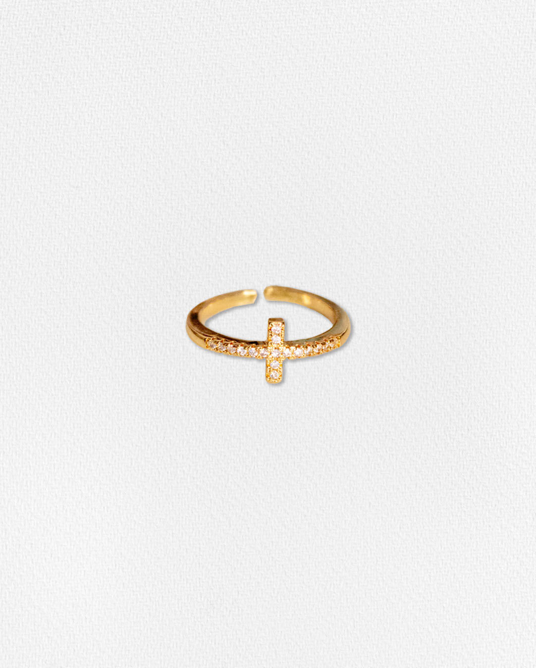 Anillo cruz con zirconias