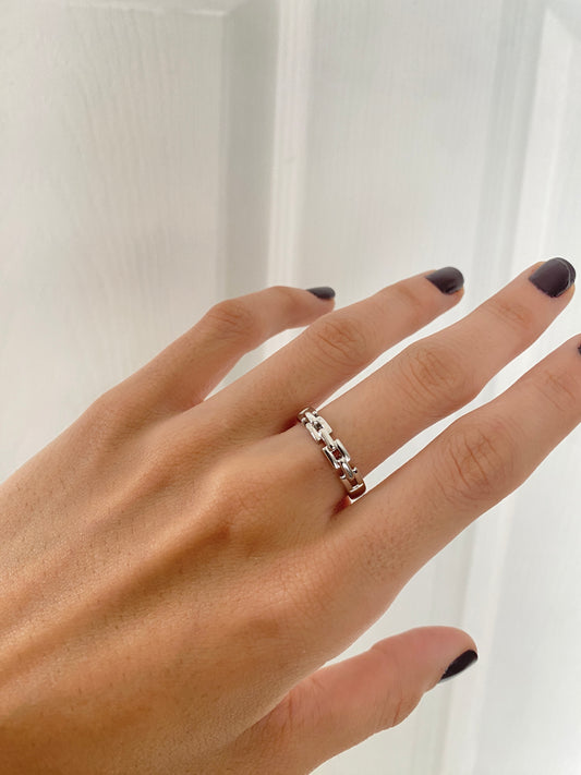 Anillo ajustable plateado