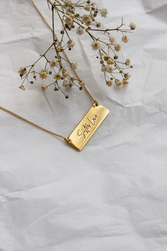 Collar rectangular personalizado Sister Love
